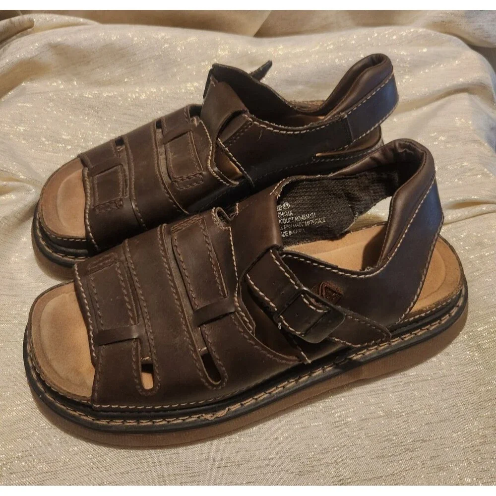 Vintage Faded Glory Fisherman Michigan Platform Sandals Mens Brown Y2K Chunky 13